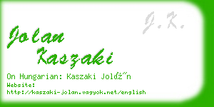 jolan kaszaki business card